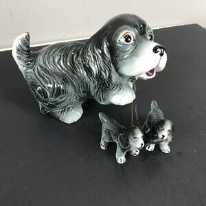 Vintage Pico Ceramic 5" x 6" Dog with Puppies on a chain